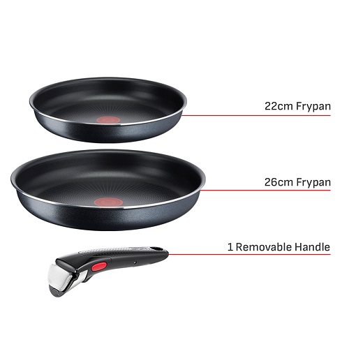 Tefal Ingenio XL Force Frypan Set With Handle, Size 22,26 cm, Black - L1589011 Tefal Ingenio XL Force Frypan Set With Handle, Size 22,26 cm, Black - L1589011
